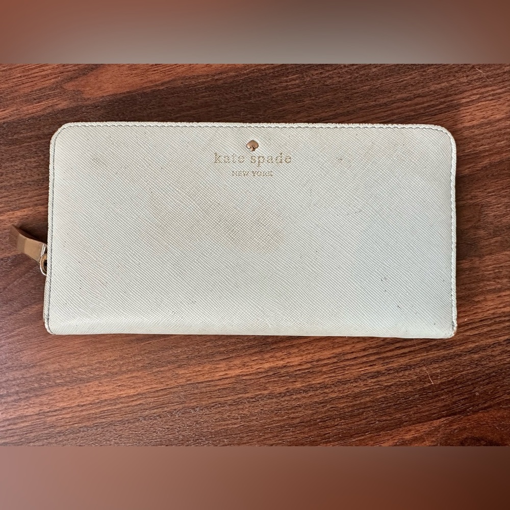 GUC Kate Spade Continental Zipper Wallet in Light Teal